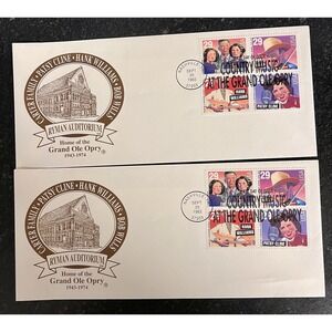 Country Music Legends 29c Stamps FDC Artmaster Cachet Ryman Auditorium 9/25/1993